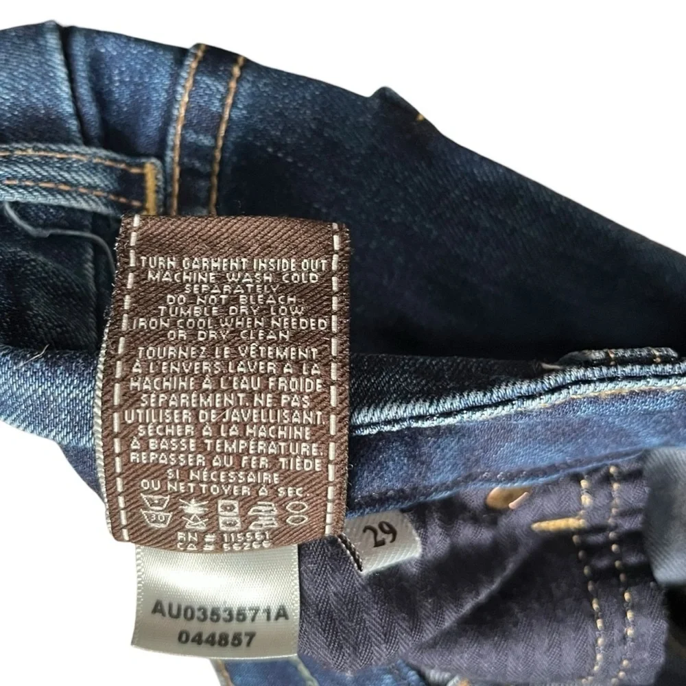 7 For All Mankind Mid Rise Skinny Dark Wash Denim 29 - Picture 11 of 11
